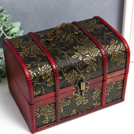 Casket Wood Equamable "Flowers and Bamboo" chest mix 15x22x15.5 cm-3