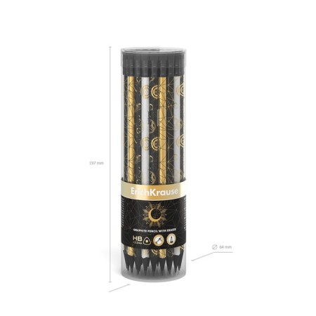 Chernographic pencil with Erichkrause "Magic Sky", HB, Grifel D = 2.2 mm, wood, three -sided with a print, in a tube, mix-5