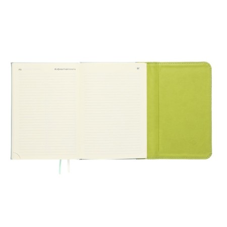 Leduced A5 Diary, 160 sheets, Devente.irene, solid combined cover of artificial leather, cream block 70 g/m2, mint-11