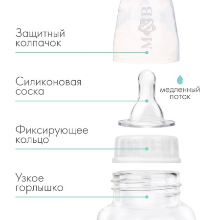 A bottle for feeding, a classic throat, fitted, 150 ml., 0 months, color white-1