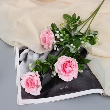 Artificial flowers "rose gallant" 8x62 cm, pink