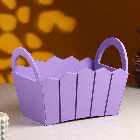 Kashpo wooden 25 × 16 × 17 cm "Maria", side handles, MDF, purple
