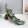 Polystone souvenir "Peacock with green feathers with gold stroke on the snag" 32x14x20.5 cm