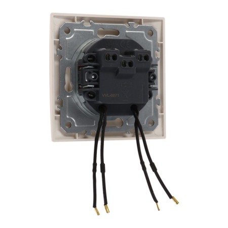 Tot Elegant switch, 10 a, 2 cl., With backlight, hidden, beige-3