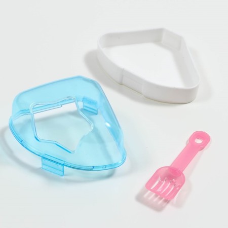 A corner bath for rodents with a spatula, 14 x 10.4 cm, blue-3