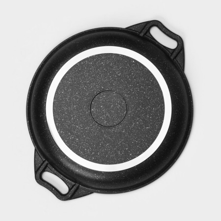 Cauldron with a lid-chicken, 4 liters, alloy handles, anti-stick coating, black color-5