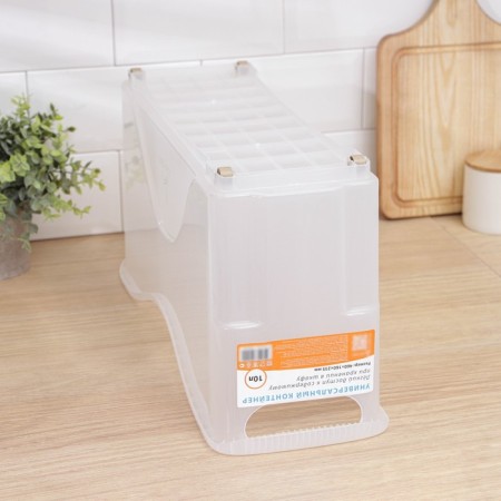 Container for storage household on wheels, 10 l, 46 × 16 × 23.5 cm, transparent-8