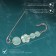 Pin "Flower Confetti" 4 beads, 6 cm, mint color in silver