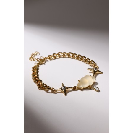 Bracelet "sky", white color in gold, l = 16 cm-3
