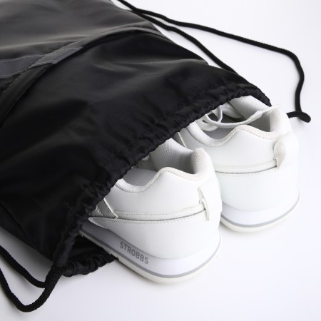 A bag for shoes on a lace, "ZFTS", a reflective strip, outer pocket, black color-3