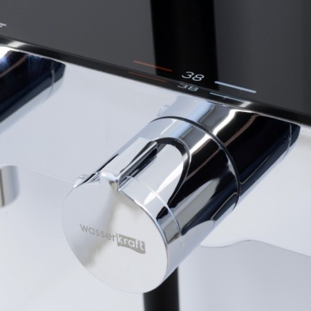 The shower system wasserkraft a114.255.218.cb Thermo, tropical shower, thermostat, black/chrome 101151-3