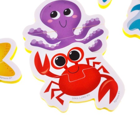 Soft puzzle for kids "sea animals", 5 puzzles, crumb me-3