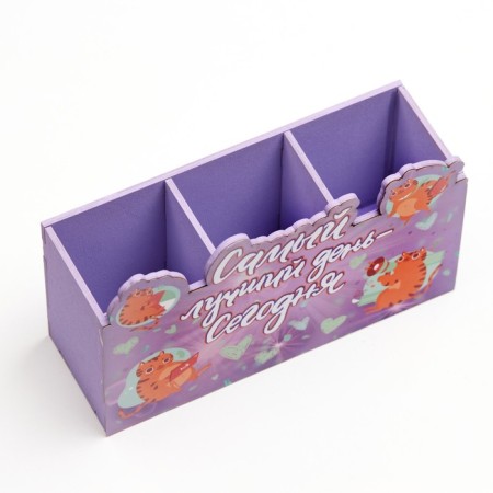 Organizer for the office "The best day today!" hearts, 3 departments, 18.7x6.5x11.3 cm 99086-1