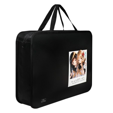 Folder with A4 handles, 330 x 260 x 75 mm, plastic, pens, calligrata "Anime picture"-1