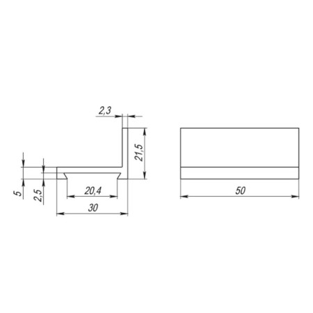 Mounting corner for the upper guide Comfort R-1