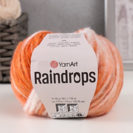Rindrops yarn 18% wool, 35% polyamide, 47% acrylic 115m/50g (2903 Apricot Melange)