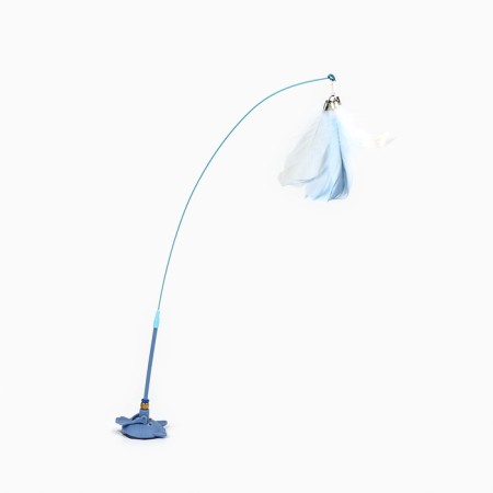 Toy teaser for cats on a suction cup with a pen “Kitik”, Blue, 94 cm-1