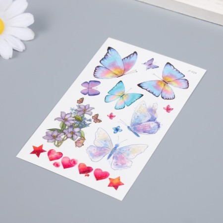 Tattoo on the body color "butterfly. Tender feelings" 12x7.5 cm-1