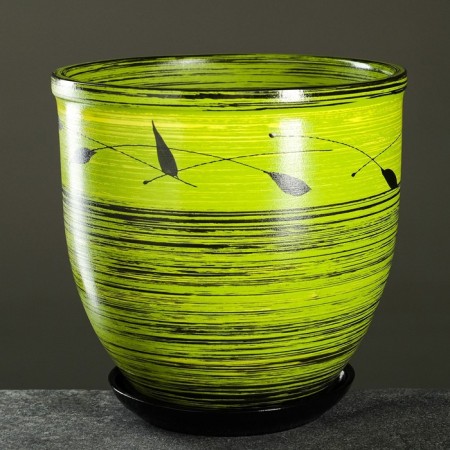 Flower Pot "Leaves" with a pallet 5l