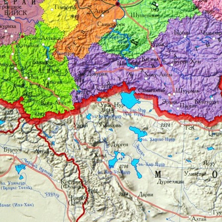 Russian Political Administrative map, 157 x 107 cm, 1: 5.5 million, laminated-3