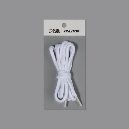 Shoes for shoes, steam, round, d = 5 mm, 90 cm, white color-4