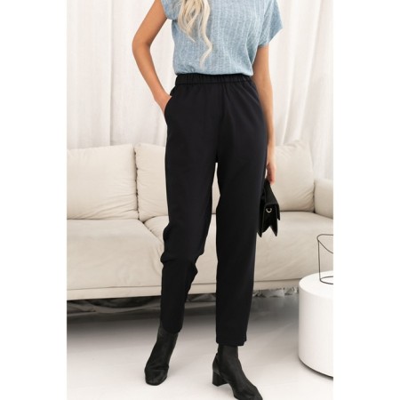 Women's pants on elastic band Eliseeva Olesya, size 44, black color-1