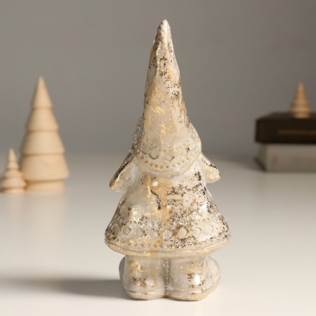 Polystone souvenir "Santa Claus in a golden outfit - surprise" 8.7x8.6x18 cm-2