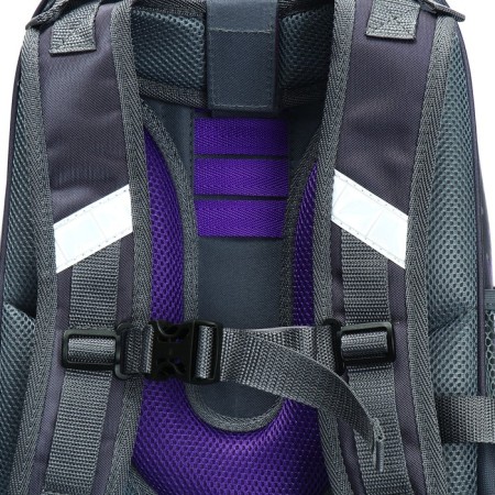 School backpack 38 x 30 x 16 cm, ergonomic back, stavia "black cat", gray-11