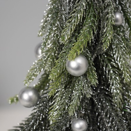 Christmas tree decor "with balls and sparkles, in a pot" 23x7.5 cm-1
