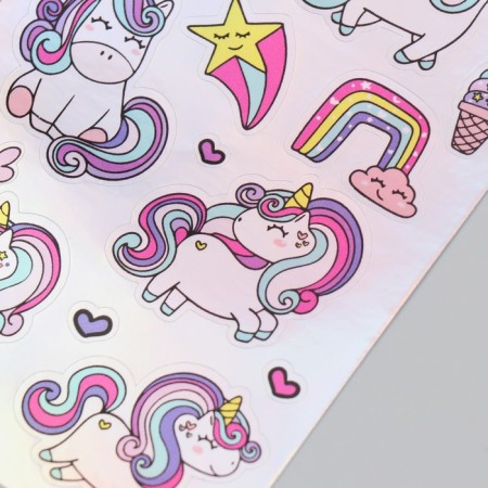Holographic stickers (stickers) "Unicorns" 10x15 cm, 5-211-1