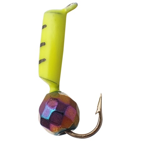 Mormyshka "column", weight 0.5 g, d = 2 mm, with a grain. ball "chameleon" (lemon) 467