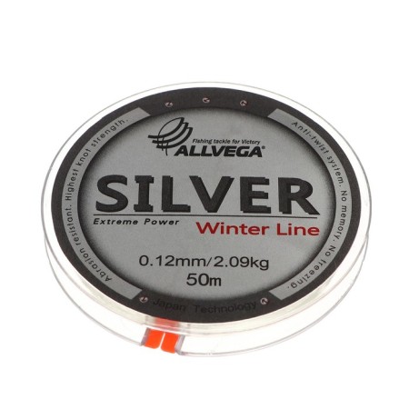 Monophile Fine allvega Silver, diameter 0.12 mm, test 2.09 kg, 50 m, silver