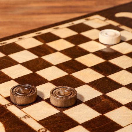 Handmade backgammon "Bear", 60x30 cm, with a chess field, a walnut array, Armenia-5