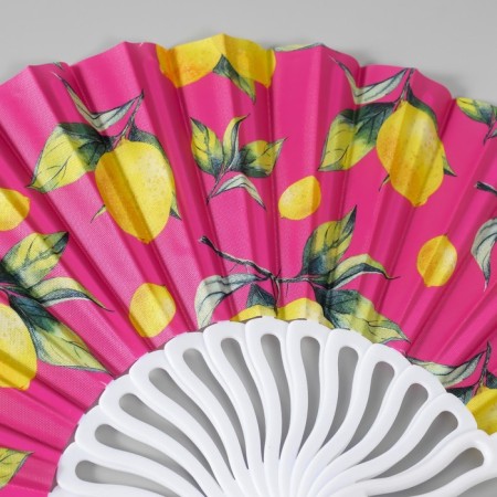 Fan plastic, textiles "Solder of lemons" mix 23 cm-3