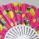 Fan plastic, textiles "Solder of lemons" mix 23 cm