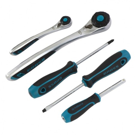 Tool set GROSS 14148, 78 before, 120 teeth, CRV, 1/4 ", 1/2"-5