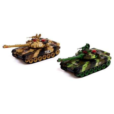 Tank battle T90, on the radio, 2 tanks, work from the battery, light and sound-1
