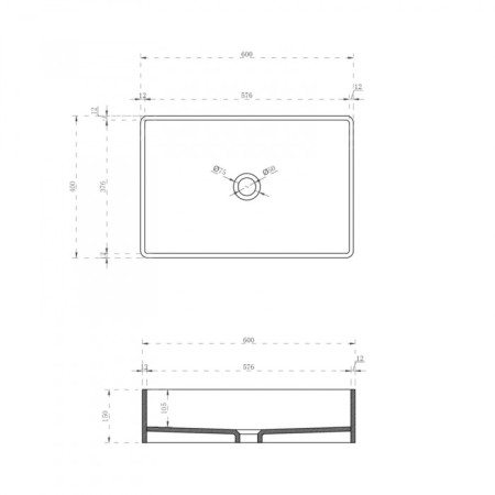 ABBER KRISTALL AT2803OPAL sink, invoice, 600x400x150 mm, brown-4