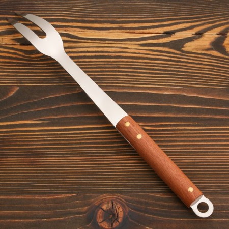 A fork for meat with a wooden handle 36 cm, 7x3.5 cm-1