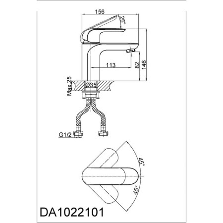 D&K Venice Gondola DA1022101 sink mixer, chromium color-1