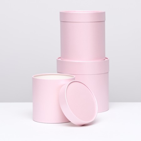 A set of boxes 3 in 1 without a window, pink peach 21 x 21 - 16 x 16 cm-1
