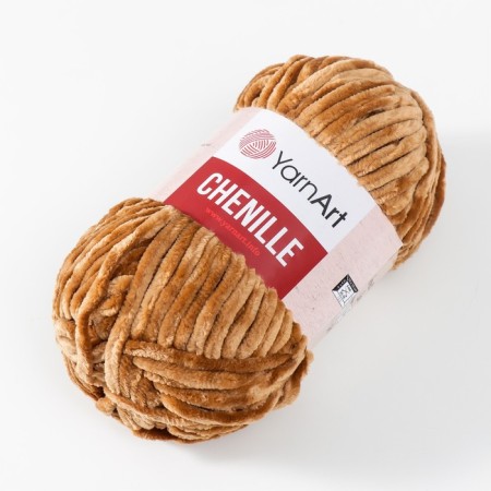 Yarn "Chenille" 100% micropoliester 90m/100g (565 brown)-1