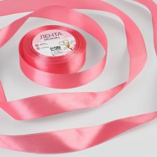 Satin tape, 25 mm × 23 ± 1 m, purple-pink color No. 170