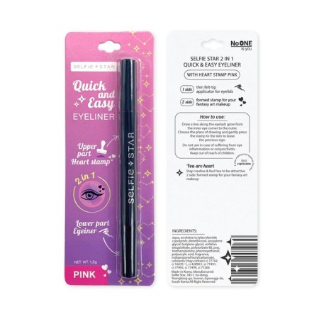 Eye -eyed eyeliner Selfie Star, with a stamp "Heart", pink
