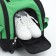 Road bag on wheels, 3 outer pockets, shoes, black/green color