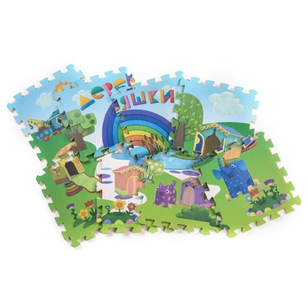 Wooden rug-puzzle "Magic City", 8 segments
