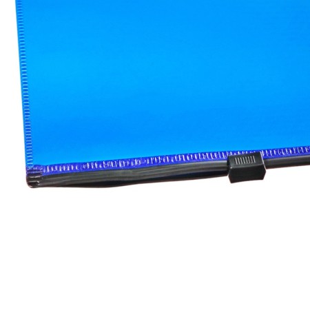 The convert folder on ZIP-Molniya, A4, 180 microns, Erichkrause "Diamond Total Black", translucent, embossing, blue-2