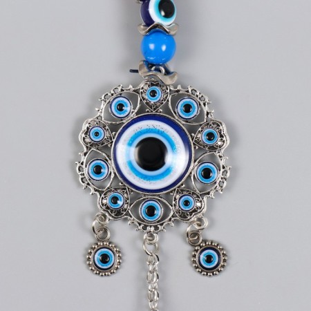 Suspension from the evil eye "Flower - Eyes and hearts" 21 cm mix-1