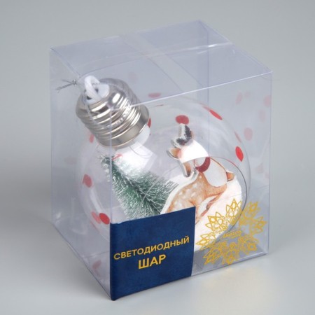 Fir -tree ball "Friday deer", batteries, 1 LED, glow warm white-3