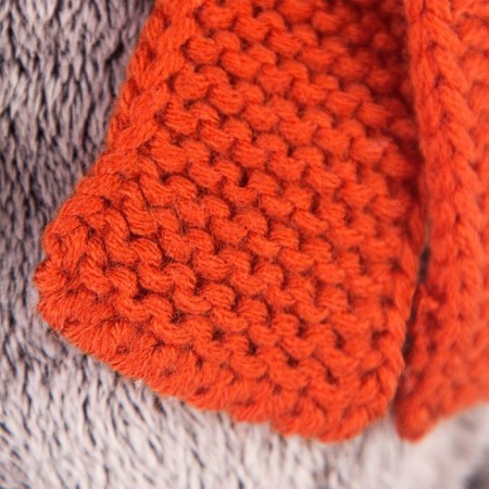 Soft toy "Basik" in a knitted hat and scarf, 22 cm-2